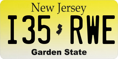 NJ license plate I35RWE