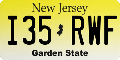 NJ license plate I35RWF