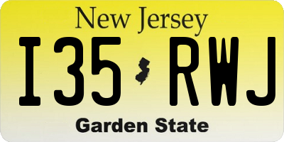NJ license plate I35RWJ