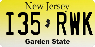 NJ license plate I35RWK