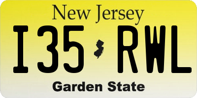 NJ license plate I35RWL