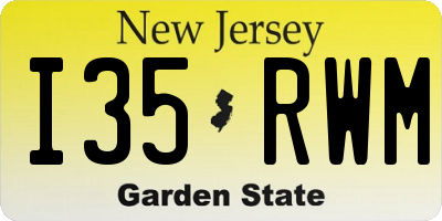 NJ license plate I35RWM