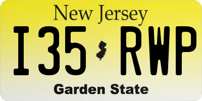 NJ license plate I35RWP