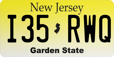 NJ license plate I35RWQ