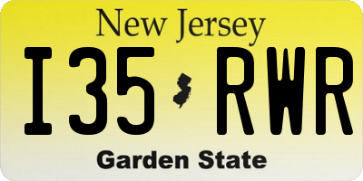 NJ license plate I35RWR