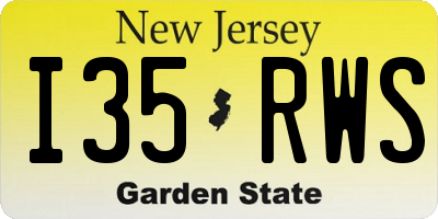 NJ license plate I35RWS
