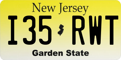 NJ license plate I35RWT