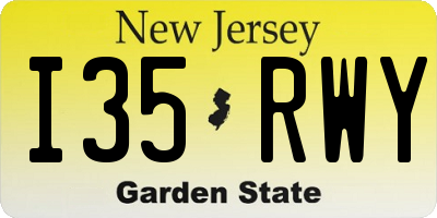 NJ license plate I35RWY