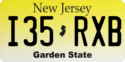 NJ license plate I35RXB
