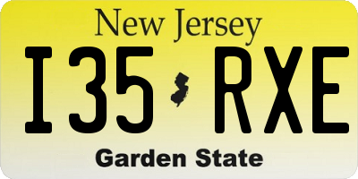 NJ license plate I35RXE