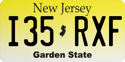 NJ license plate I35RXF
