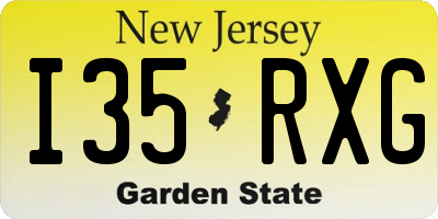 NJ license plate I35RXG