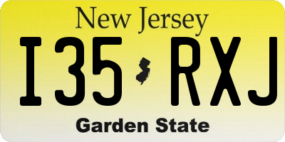 NJ license plate I35RXJ