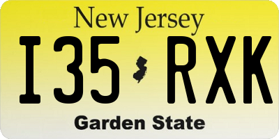 NJ license plate I35RXK