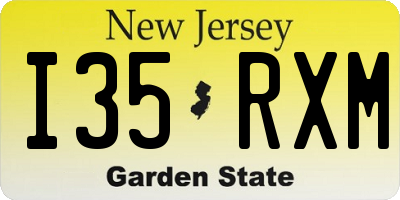 NJ license plate I35RXM