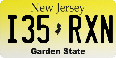 NJ license plate I35RXN