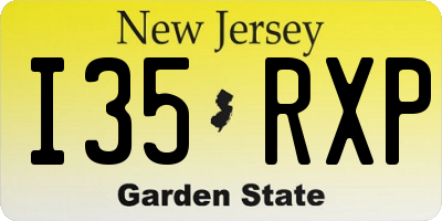 NJ license plate I35RXP