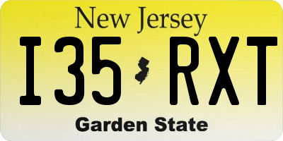 NJ license plate I35RXT