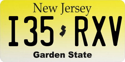 NJ license plate I35RXV