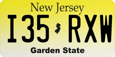 NJ license plate I35RXW
