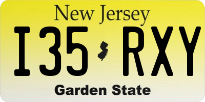 NJ license plate I35RXY