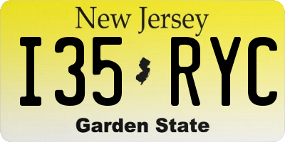 NJ license plate I35RYC