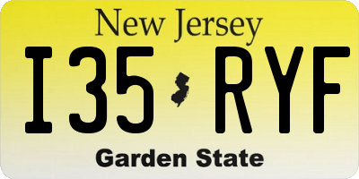 NJ license plate I35RYF