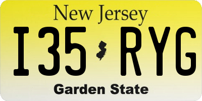 NJ license plate I35RYG