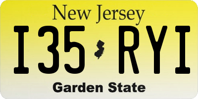 NJ license plate I35RYI
