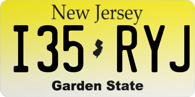 NJ license plate I35RYJ