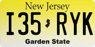 NJ license plate I35RYK