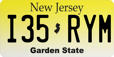 NJ license plate I35RYM