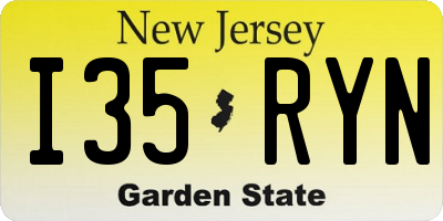 NJ license plate I35RYN