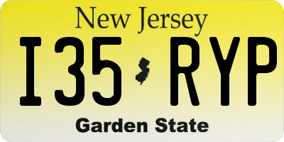 NJ license plate I35RYP