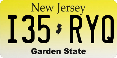 NJ license plate I35RYQ
