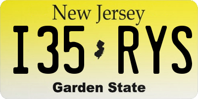 NJ license plate I35RYS