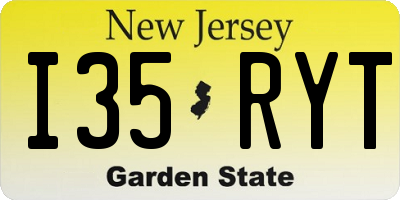NJ license plate I35RYT
