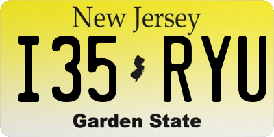NJ license plate I35RYU