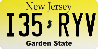 NJ license plate I35RYV