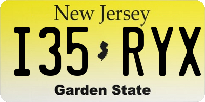 NJ license plate I35RYX