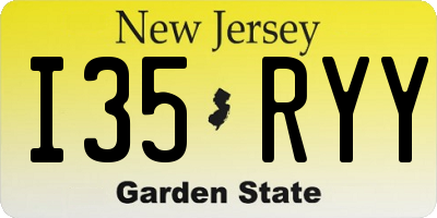 NJ license plate I35RYY