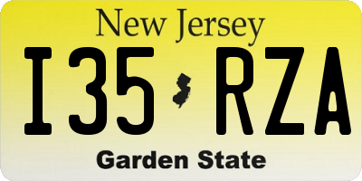 NJ license plate I35RZA