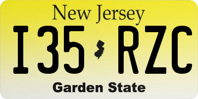 NJ license plate I35RZC