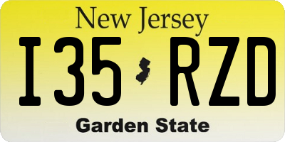 NJ license plate I35RZD