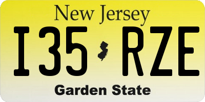 NJ license plate I35RZE