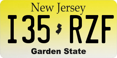 NJ license plate I35RZF