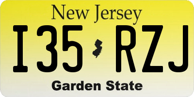 NJ license plate I35RZJ