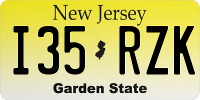 NJ license plate I35RZK