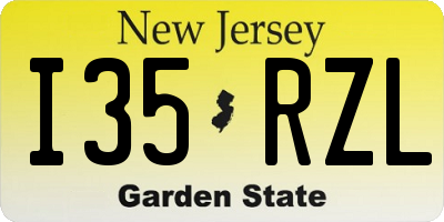 NJ license plate I35RZL