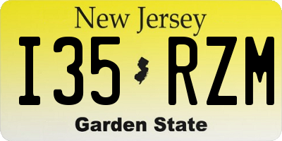 NJ license plate I35RZM